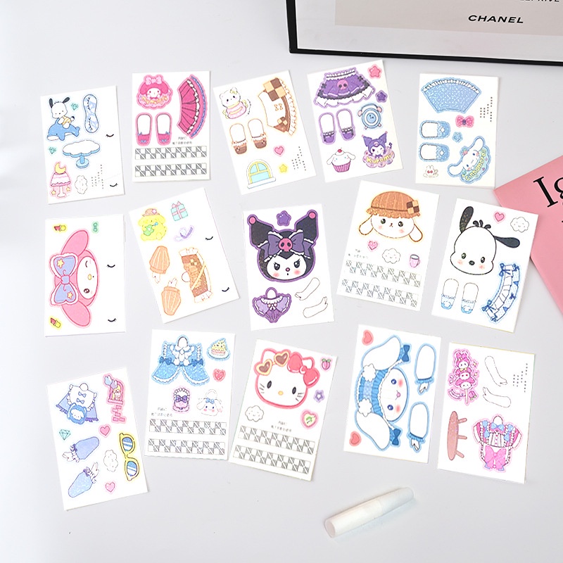 Sanrio Đồ Chơi Con Rối Giấy Xếp Hình kuromi melody diy Sáng Tạo Có Thể Di Chuyển Cho Trẻ Em