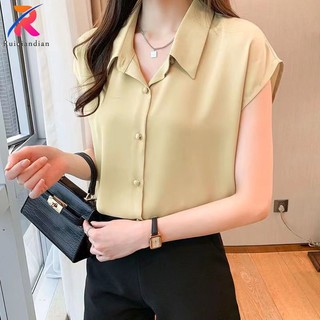 Áo Sơ Mi chiffon Tay Ngắn Dáng Ôm Thời Trang Quyến Rũ Cho Nữ
