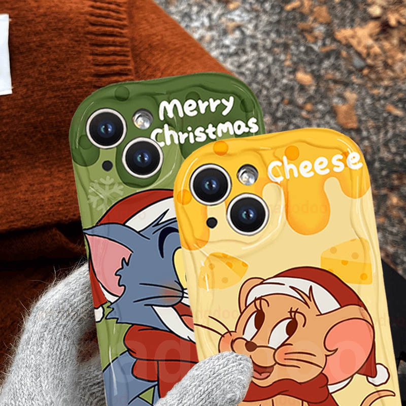 Cat Mouse Cheese Cartoon Couple ốp lưng Redmi Note 13 Pro+ 12S 4G 12 Pro Plus 5G 13C 12C A1 A2 11S 11 10C 10 9T 9C 9A POCO X5 Cute Full Fine hole Airbag Anti-fall Protection Soft Phone Case Christmas Gift Back Cover NY 78