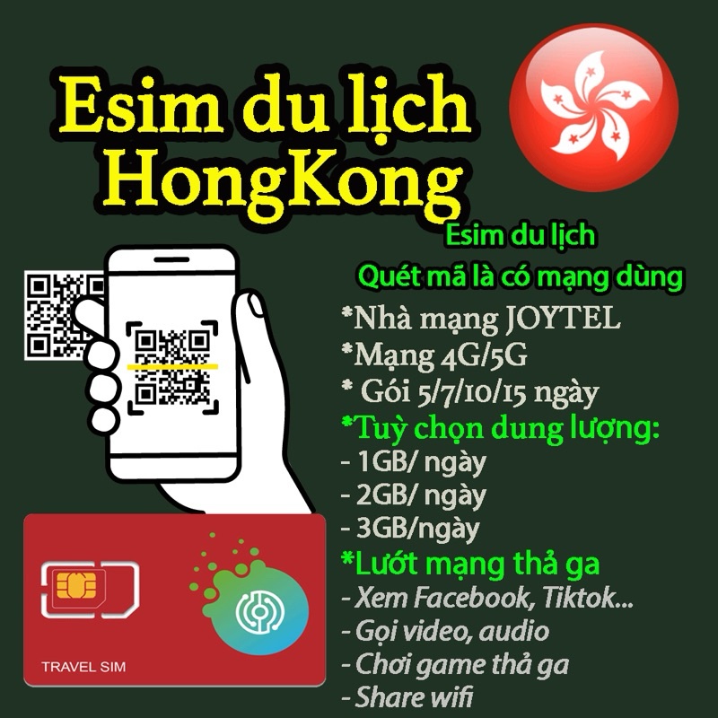 -𝐌𝐨𝐨𝐌𝐨𝐨- Sim du lịch Hongkong. Chỉ bán esim du lịch Hongkong. Đa dạng gói cước
