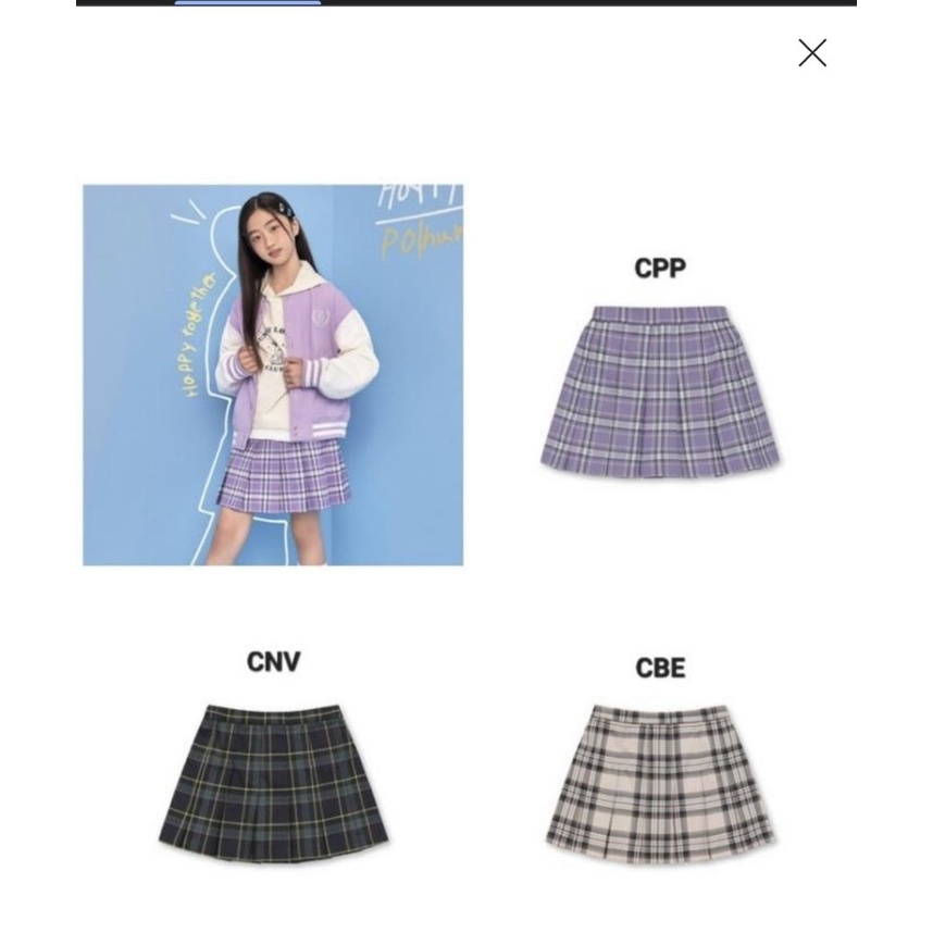 Chân váy xếp ly liền quần đùi P0lham cho bé gái, teen