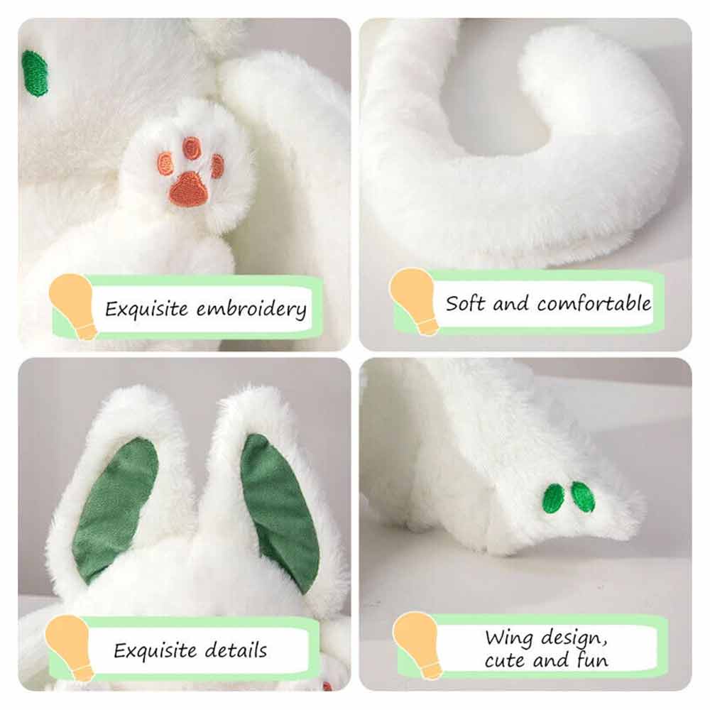 Bat Rabbit Stuffed Doll, 35/45CM Bat Bunny Plush Toy, Cute Bat Rabbit Cartoon Flying for Party Decor