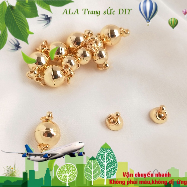 💖Trang sức DIY phụ kiện💖Môi trường 14K nam châm mạ vàng khóa vòng đeo tay khóa sắt tự làm đồ trang sức