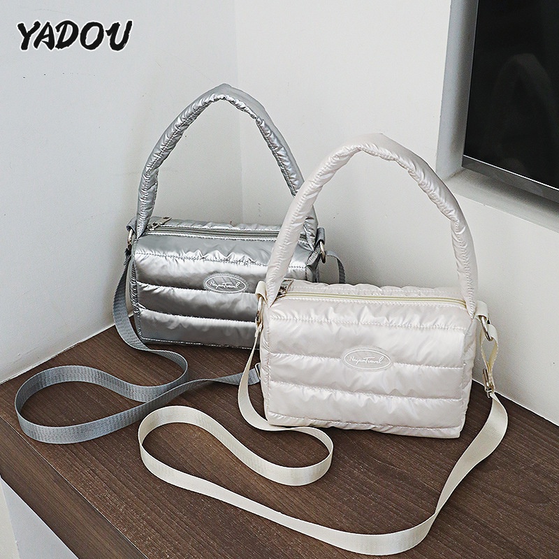 Yadou Túi Xách Đeo Chéo Vai Bằng cotton Màu Trơn Đa Năng Thời Trang Hàn Quốc Cao Cấp Cho Nữ