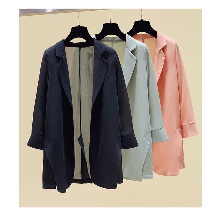 Áo Khoác Vest Vải Voan Mỏng Phong Cách Hàn Quốc Thời Trang Xuân Hè Cho Nữ