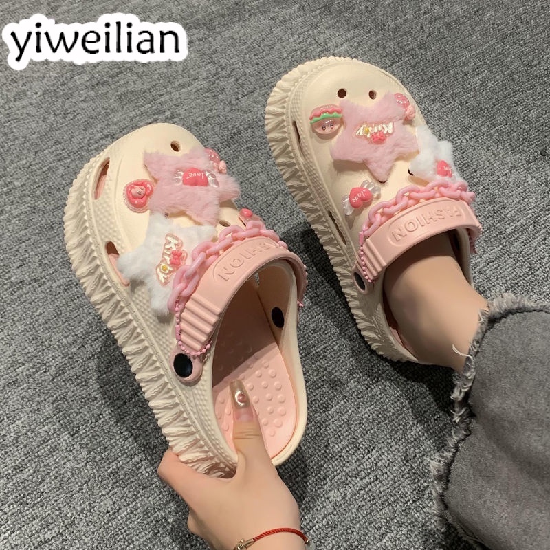 YIWEILIAN dép cross chống trơn trượt thời trang đi chơi cá tính dành cho nữ 41Z231009 FBT2392W6U