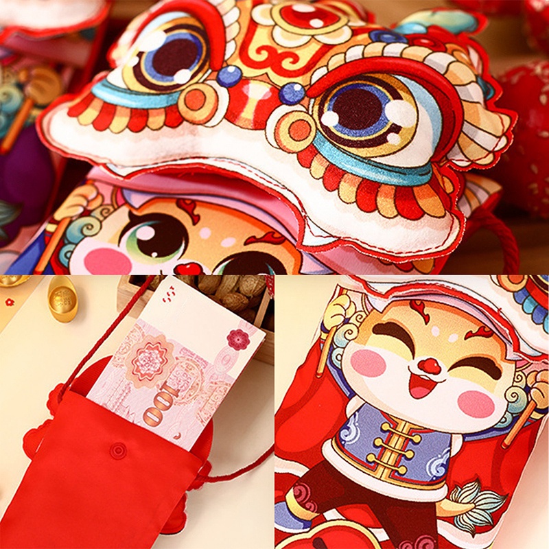 Bao Lì Xì Năm Mới 2024 Hình Rồng Đỏ Phong Cách Trung Hoa