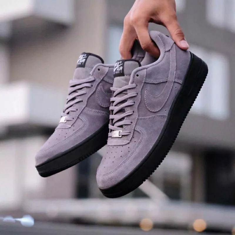 Giày Thể Thao nike air force 1 one 07 Màu Xám Đen Cá Tính