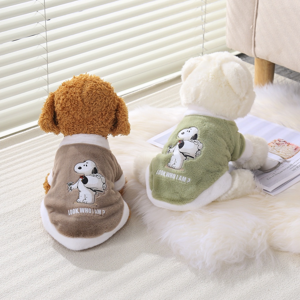 Áo hoodie Giữ Ấm In Họa Tiết Chó snoopy Dễ Thương Thời Trang Thu Đông Cho Thú Cưng