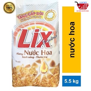 Bột Giặt Lix 5,5kg/ 6kg Hương Nước Hoa/ Hương chanh