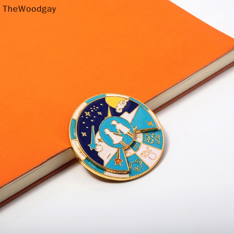 Ghim Cài Áo Bằng Kim Loại Hình Cung Hoàng Đạo Hai Lần Có Thể Xoay Được Dành Cho Cặp Đôi