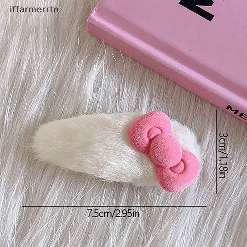 Kẹp Tóc Đính Nơ Màu Hồng Thời Trang Thu Đông Cho Nữ