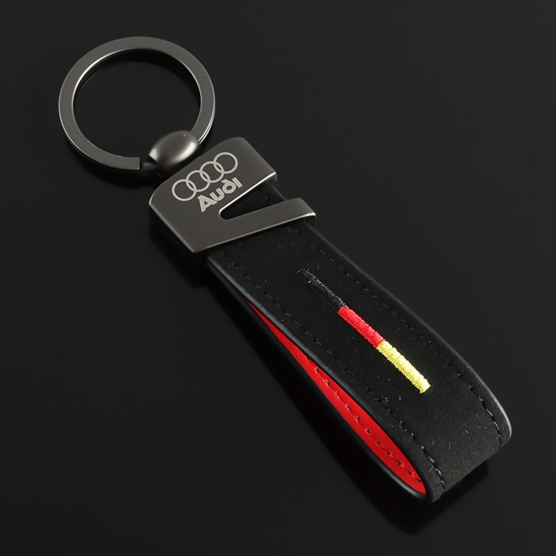 Móc Chìa Khóa Bằng Da Lộn In logo Xe Hơi audi a4 sport s5 b5 a8