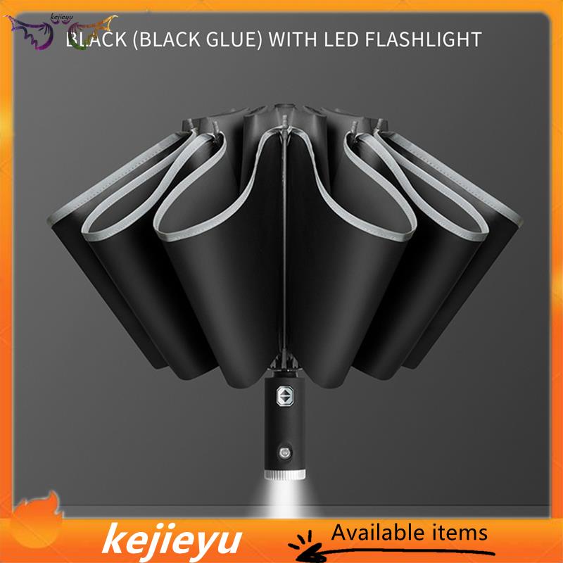 Dù Mở Tự Động Có Đèn led Phản Quang An Toàn Ban Đêm Cho Nam Và Nữ