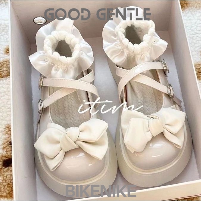 BIKENIKE Giày búp bê giày nữ 2023 NEW Mùa hè Vintage England phong cách thiết lập Mary Jane đơn giày23080214