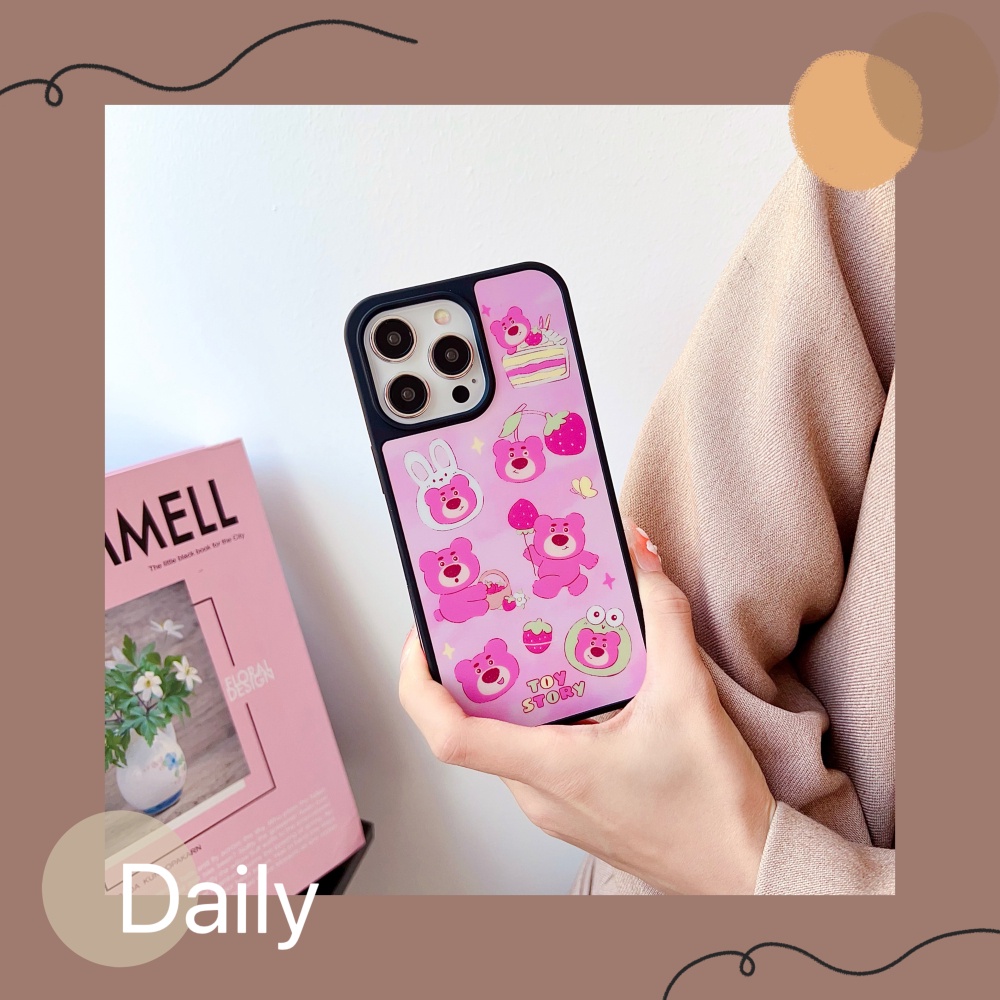 Ốp Điện Thoại Cứng Hình Gấu Hoa Hồng Cho iphone 12 12pro 12promax 13 13pro 13promax 14 14pro 14promax 15 15pro 15promax