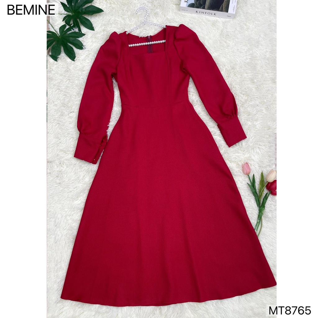 Đầm thiết kế cổ vuông tay dài tùng xoè BEMINE MT8765