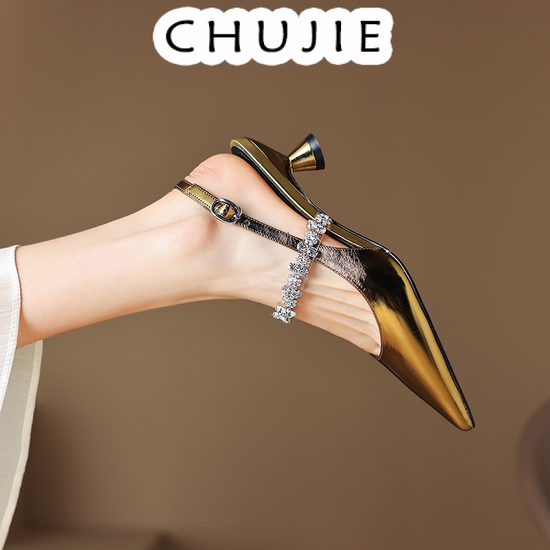 CHUJIE dép sandal nữ đi chơi giày cao gót nữ giày cao gót mũi nhọn sandal cao gót sandal nữ đế cao 2024NEW mẫu mới 27Z23062704