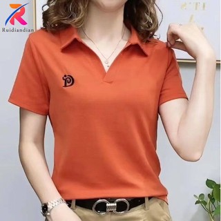 Áo Thun polo Ngắn Tay Cổ Chữ v Phong Cách Phương Tây Thời Trang Mùa Hè Cho Nữ