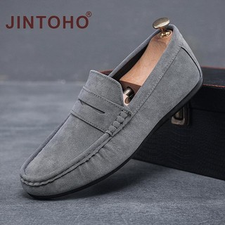 Jintoho Giày Lười Da Lộn Thời Trang Cho Nam 2023