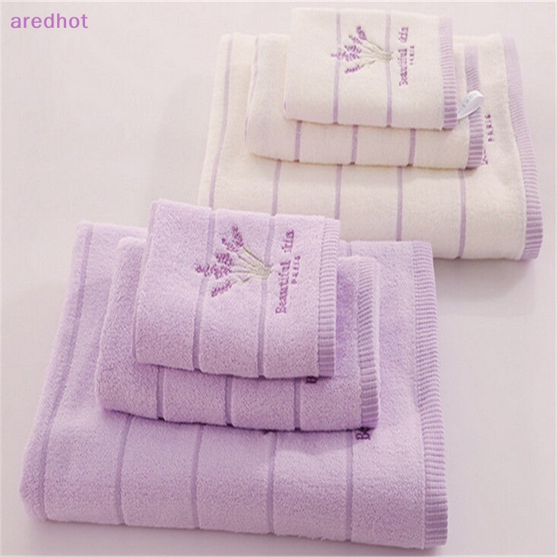 Khăn Tắm Cotton Mềm Mại Thêu Họa Tiết Hoa Oải Hương Độc Đáo