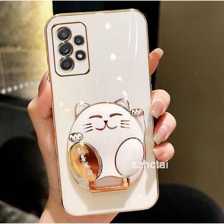 Ốp Lưng Điện Thoại samsung a13 a23 Ốp Lưng Điện Thoại Có Giá Đỡ Mèo May Mắn Gong Xi Fa Cai samsung a