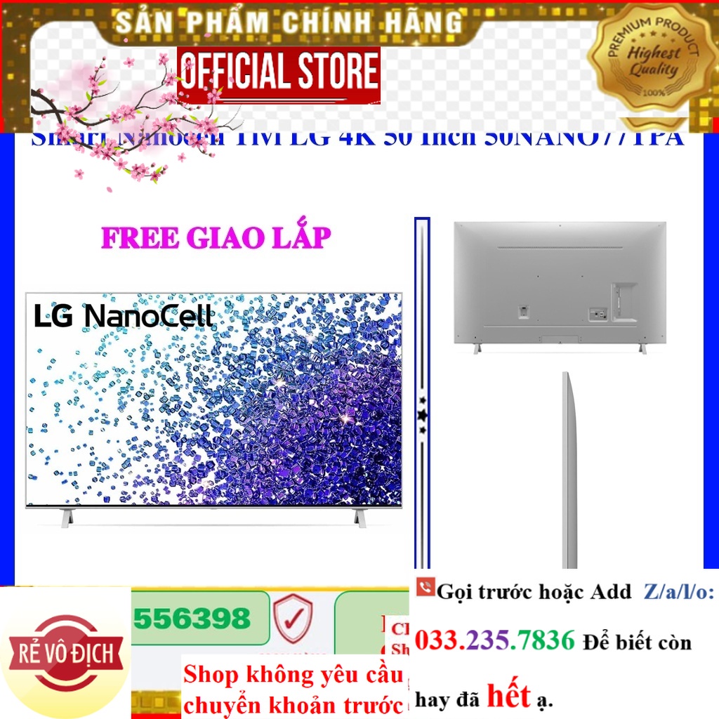 {Mới} [LG 50NANO77] Smart Tivi NanoCell LG 4K 50 inch 50NANO77TPA