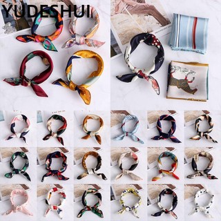 YUDESHUI Khăn quàng cổ vuông bằng lụa satin nhiều phong cách và màu sắc thời trang thanh lịch cho nữ