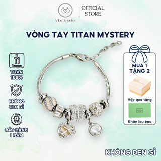 Vòng charm Pan nữ không gỉ MYSTERY CHARM, lắc tay nữ mix charm titan tim vô cực dây đeo freesize