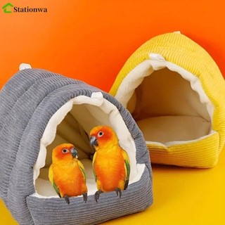 Stationwa Vẹt Tổ, Treo Võng Chim Cotton, Lồng Lều Giường Ấm Mini Sang Trọng Nhà Chim Mùa Đông