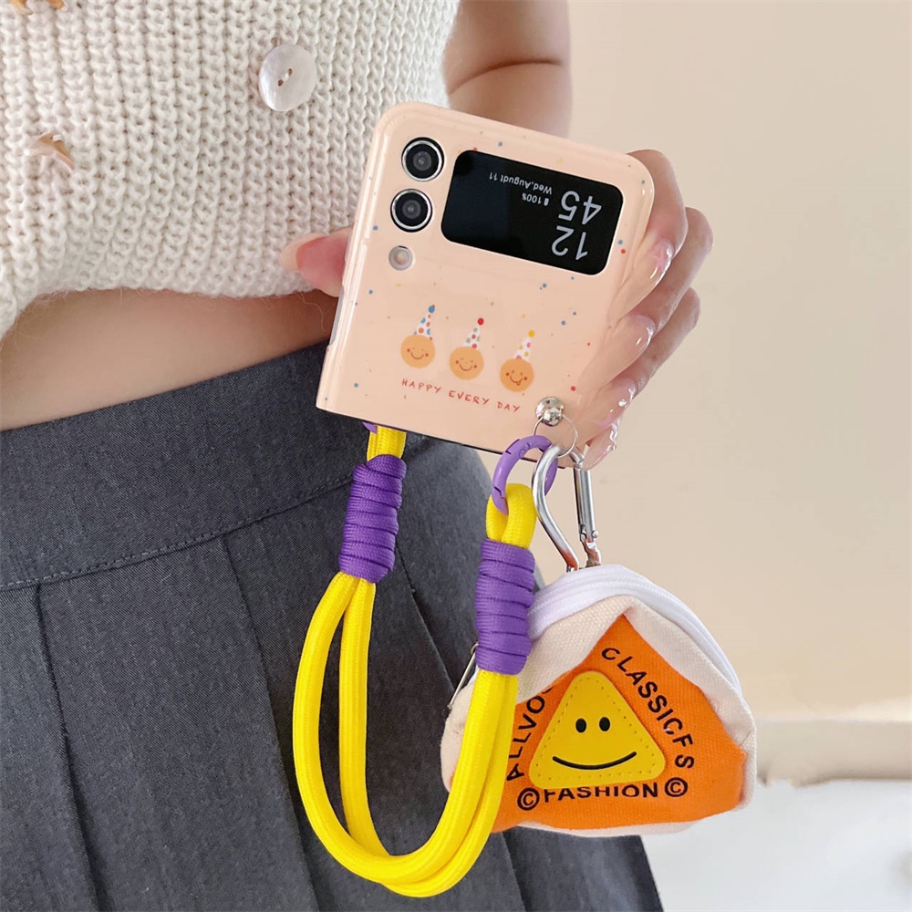Bao Da Điện Thoại Dạng Ví tpu Mềm Hình Mặt Cười Dễ Thương Cho samsung galaxy z flip 5 4 3 flip3 flip4 z flip5 5g Ốp