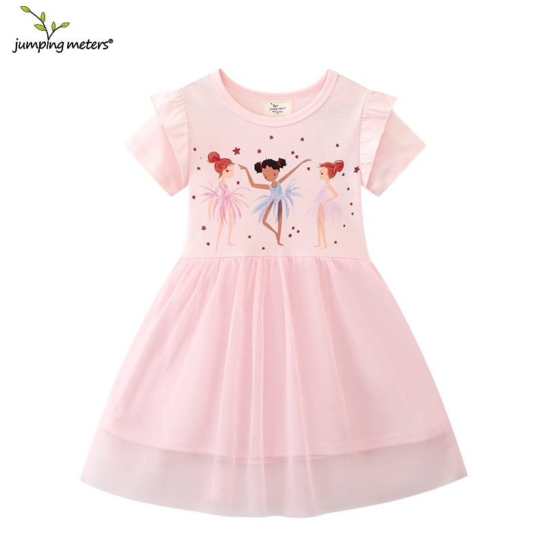 Đầm Công Chúa Mùa Hè Dáng Dài Bằng Cotton Thêu Họa Tiết Cho Bé Gái 1-7 Tuổi