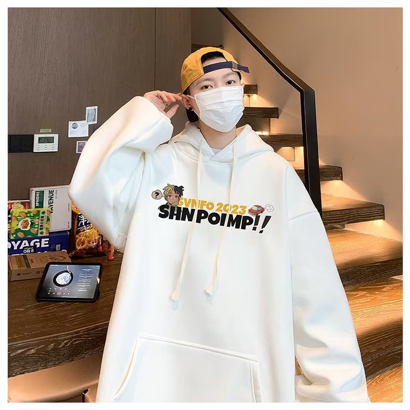 Áo Hoodie Nỉ Dáng Rộng In Chữ Phong Cách hip hop Nhật Bản Thời Trang Cho Nam Và Nữ Cỡ m-5xl