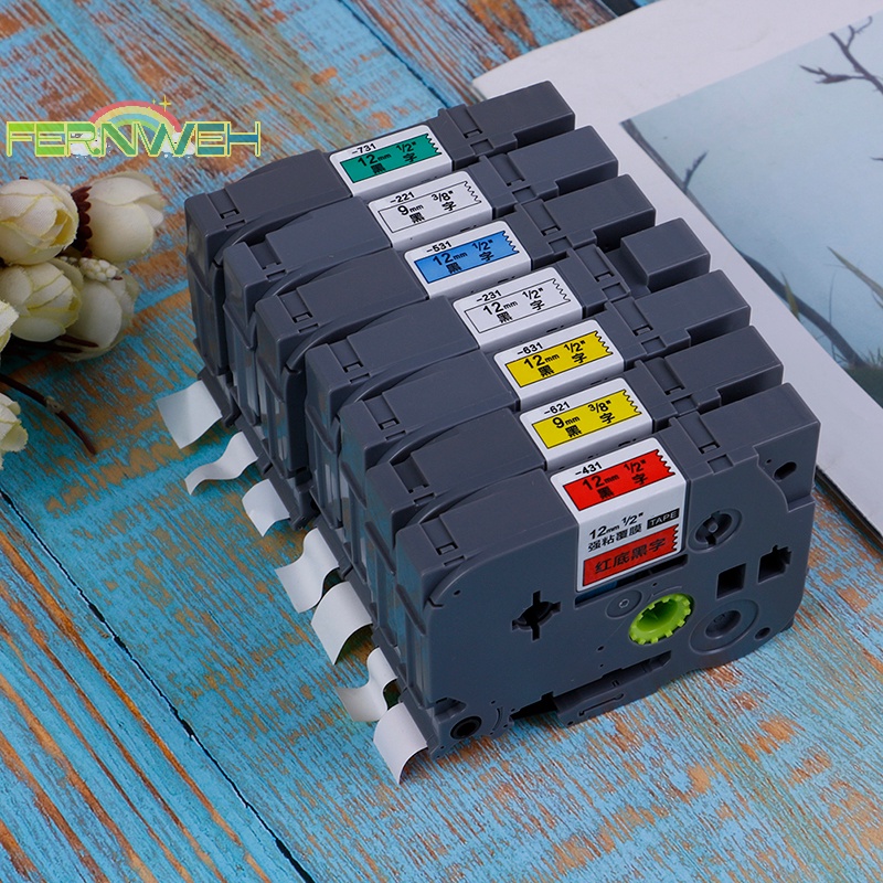 Cuộn Băng Nhãn 12mm 9mm tz-231 pt-e100b d210 Cho Máy In Cảm Ứng Anh Trai