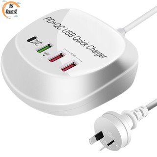 Bộ chia 4 cổng usb pd20w qc3.0 sạc nhanh cho điện thoại / máy tính bảng