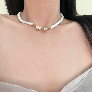 King Vòng Cổ choker Chuỗi Hạt Ngọc Trai Mặt Trái Tim Thời Trang Cho Nữ