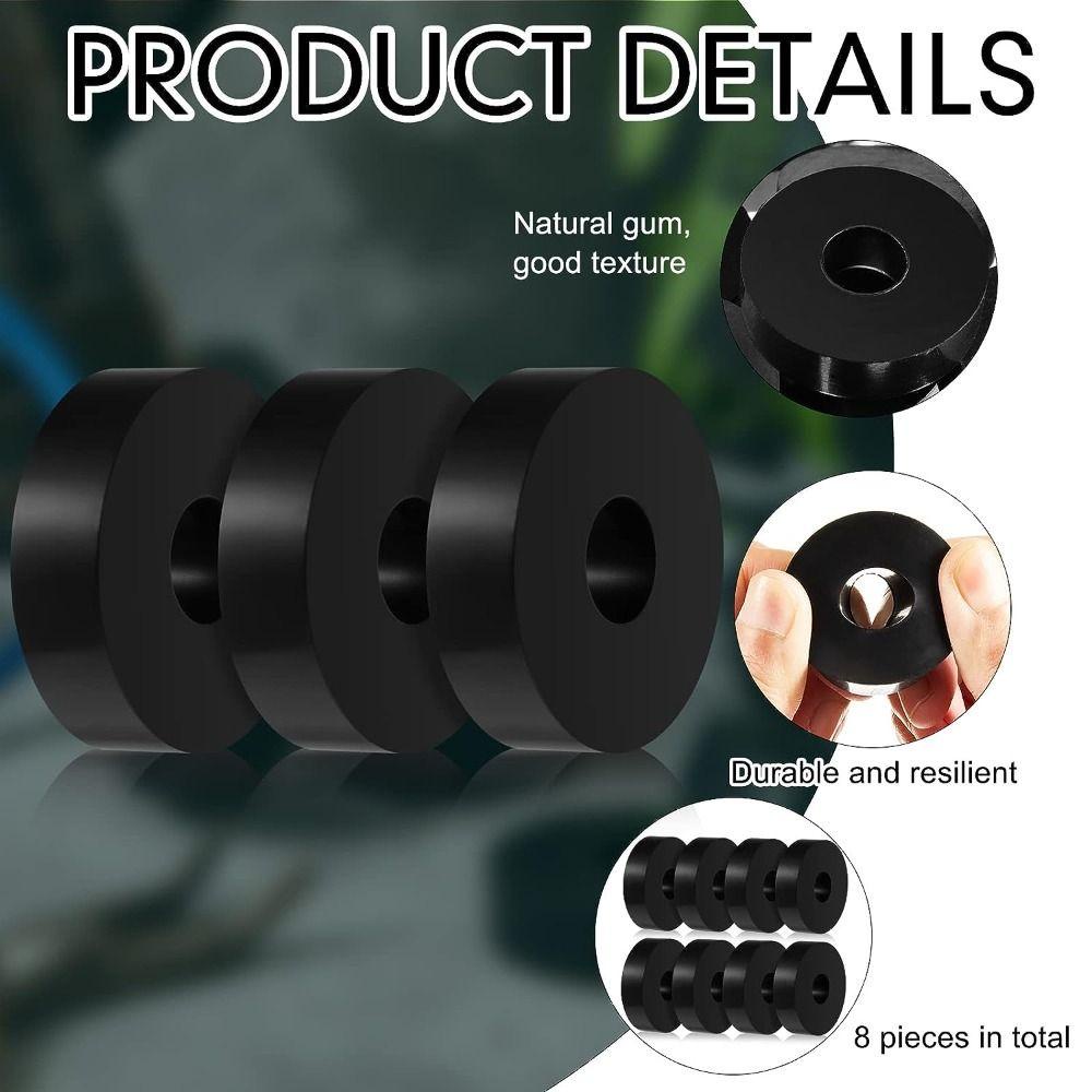 Muvako Set 8 Đệm Cao Su Tròn Dày Dặn Màu Đen Chống Rung 1.5 inch od 0.5 inch id 0.4 inch Cho Máy Giặt
