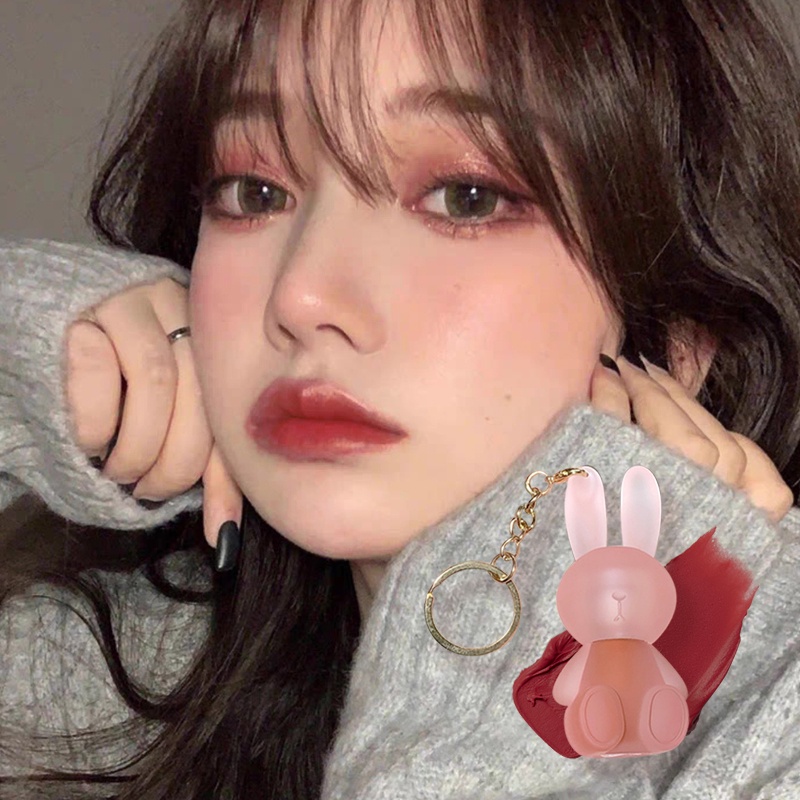 Derf Son Lì Mềm Mịn Chống Thấm Nước Lâu Trôi Chống Khô Môi Thiết Kế Vỏ Hình Thỏ Dễ Thương