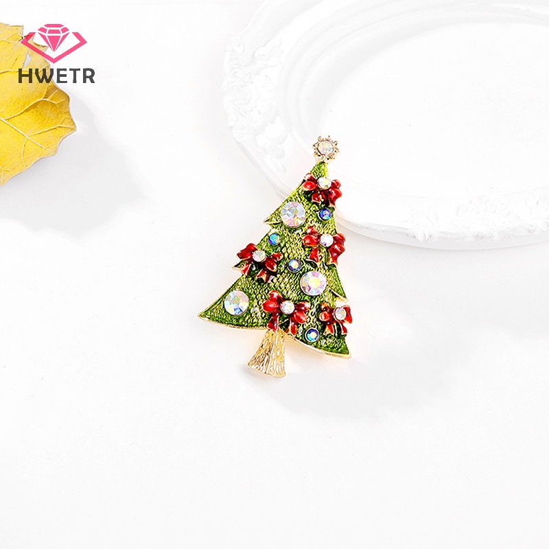 Trâm Cài Áo Hình Cây Thông Đính Đá Thời Trang Cho Nữ Mới