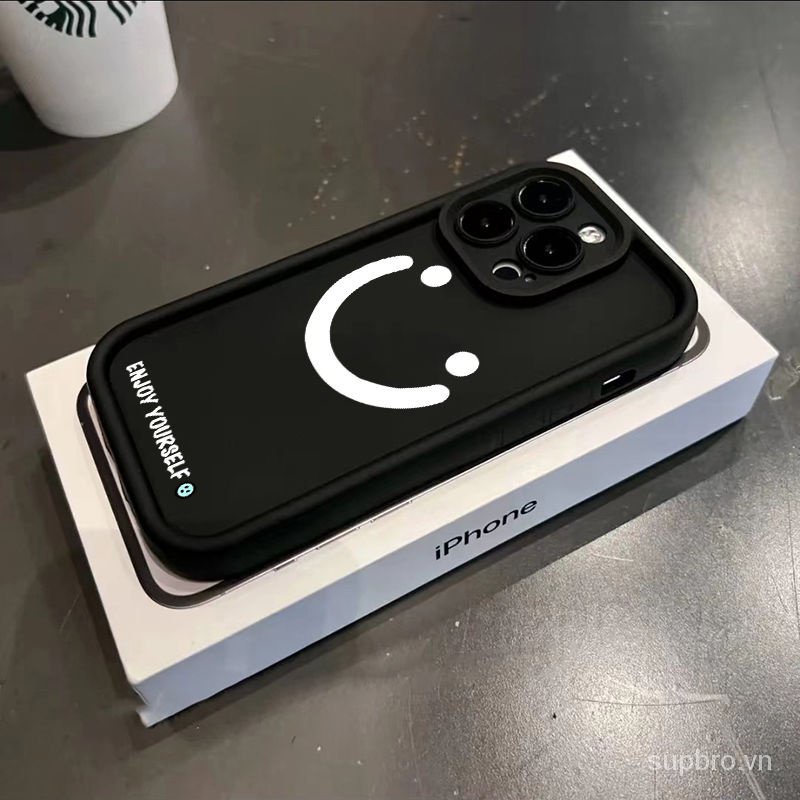 Ốp Điện Thoại Hình Mặt Cười Đơn Giản Cho iphone 11 12 13 14 15 pro max 11promax 12pro 13pro 7 8 plus 14plus 13promax xr xs max