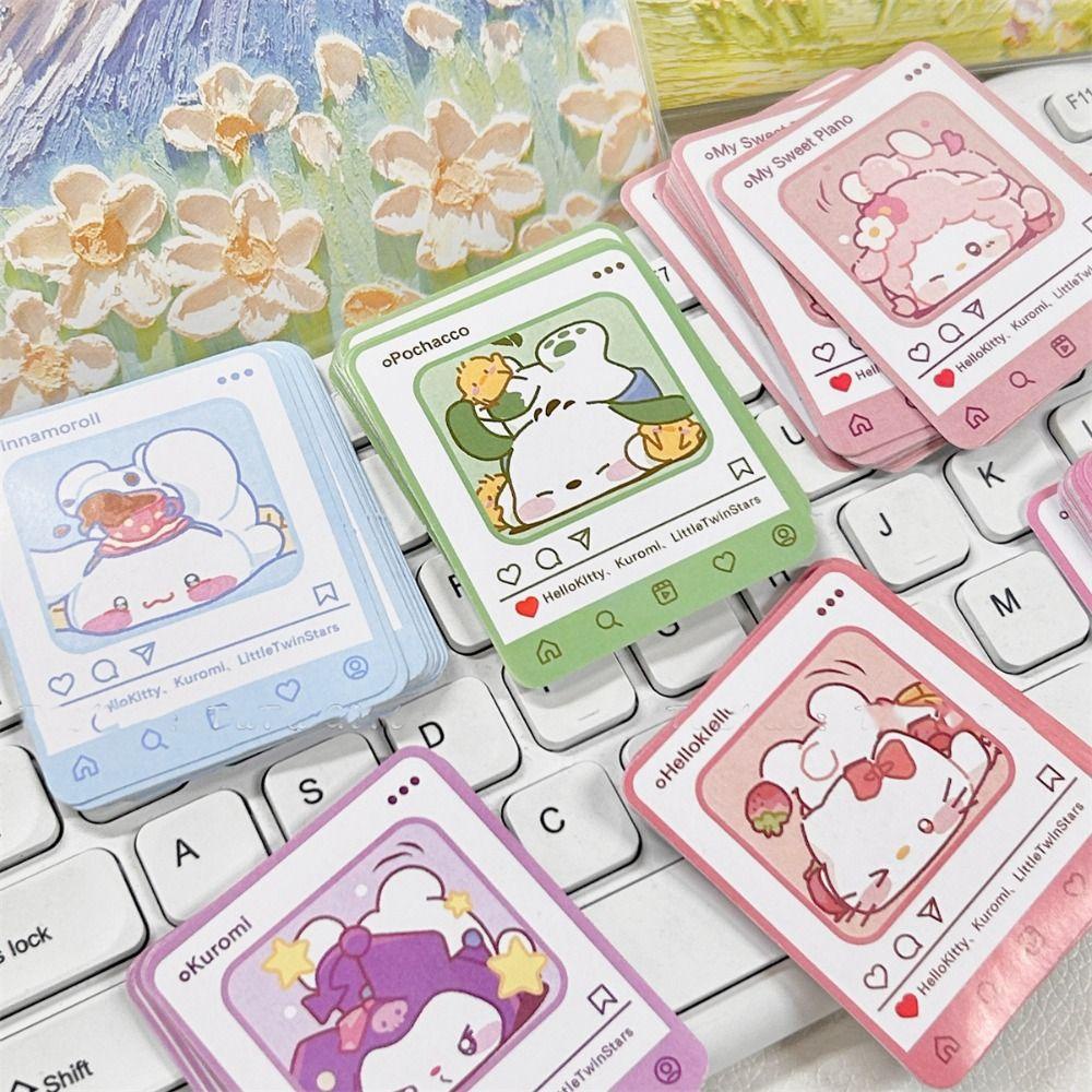 Bộ 20 Miếng Dán Hoạt Hình kuromi cinnamoroll kuromi Trang Trí Thủ Công diy