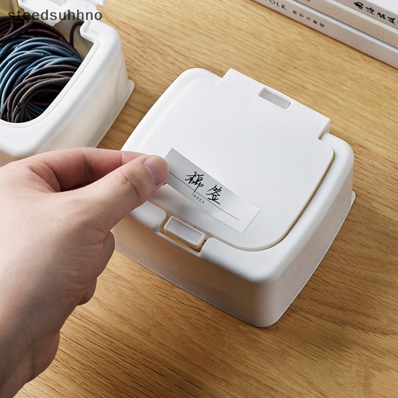 Hhno Hộp Đựng Tăm Bông cotton mini Để Bàn Có Nắp Chống Bụi Bằng Nhựa
