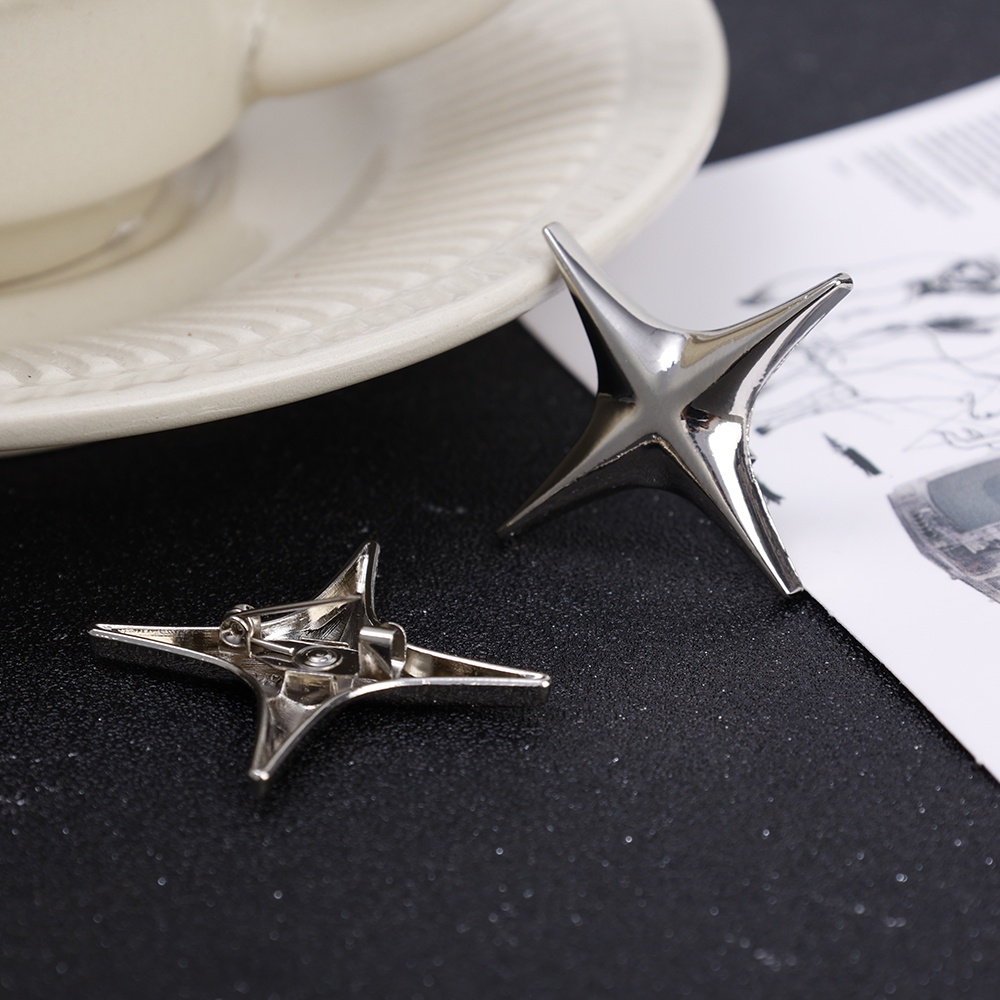Ghim Cài Áo Hình Thánh Giá Ngôi Sao Năm Cánh Bằng Kim Loại y2k ins Đơn Giản Thời Trang