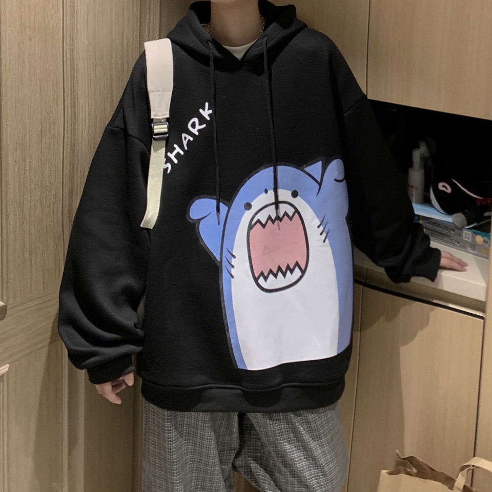 Áo hoodie Nam In Hình Cá Mập Phong Cách Hàn Quốc Mới