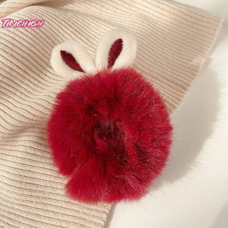 Dây Buộc Tóc Cao Su Co Giãn Đính Tai Thú Bông Hoạt Hình Dễ Thương Cho Nữ