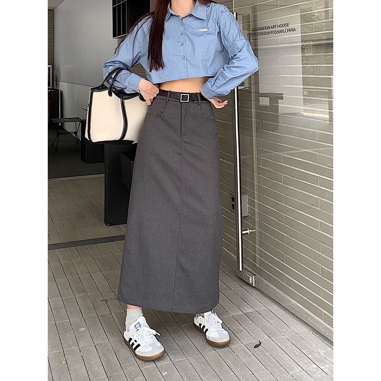 Chân váy dáng dài suông trơn basic  Niga Closet