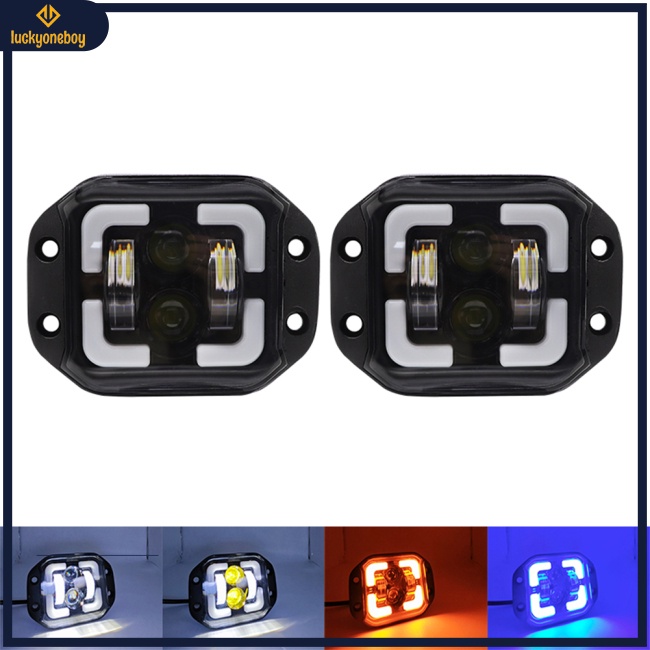 Bộ 2 Đèn led 4-inch 60w ip67 Hình Vuông Chống Nước Chống Sương Mù Cho Xe Địa Hình