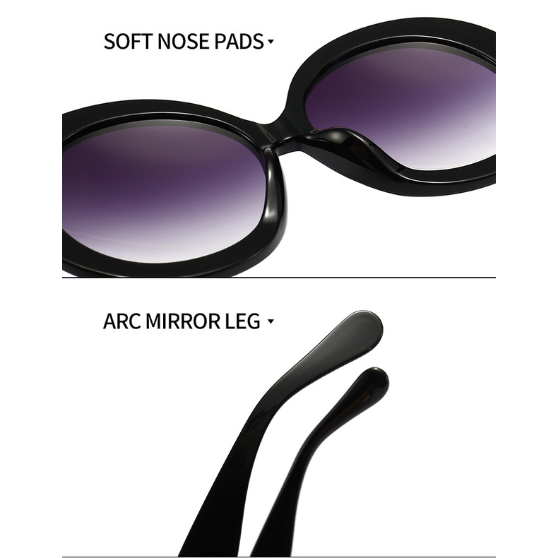 Kính Mát Gọng Tròn Lớn Phong Cách Âu Mỹ Thời Trang