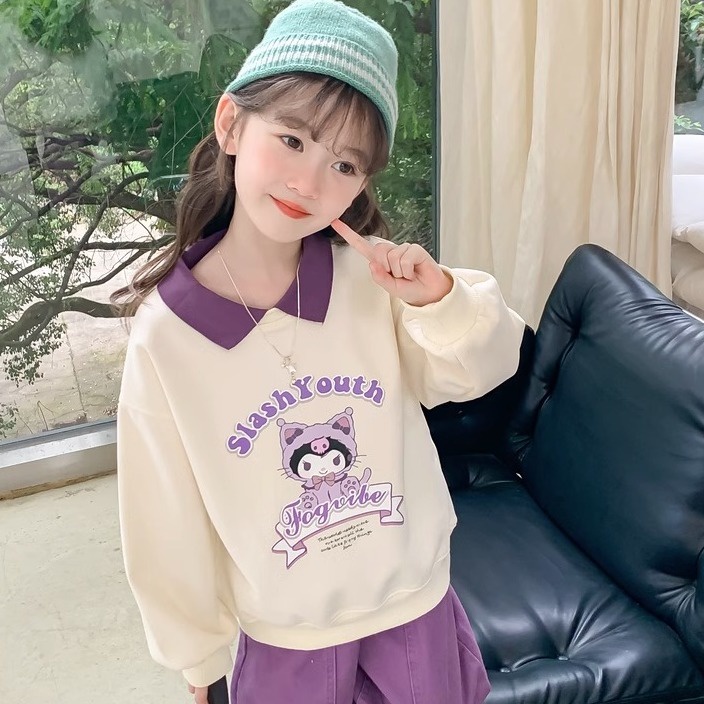 Áo Thun polo Mỏng Tay Dài Phong Cách Thời Trang Mùa Thu 2023 Mới Cho Bé Gái