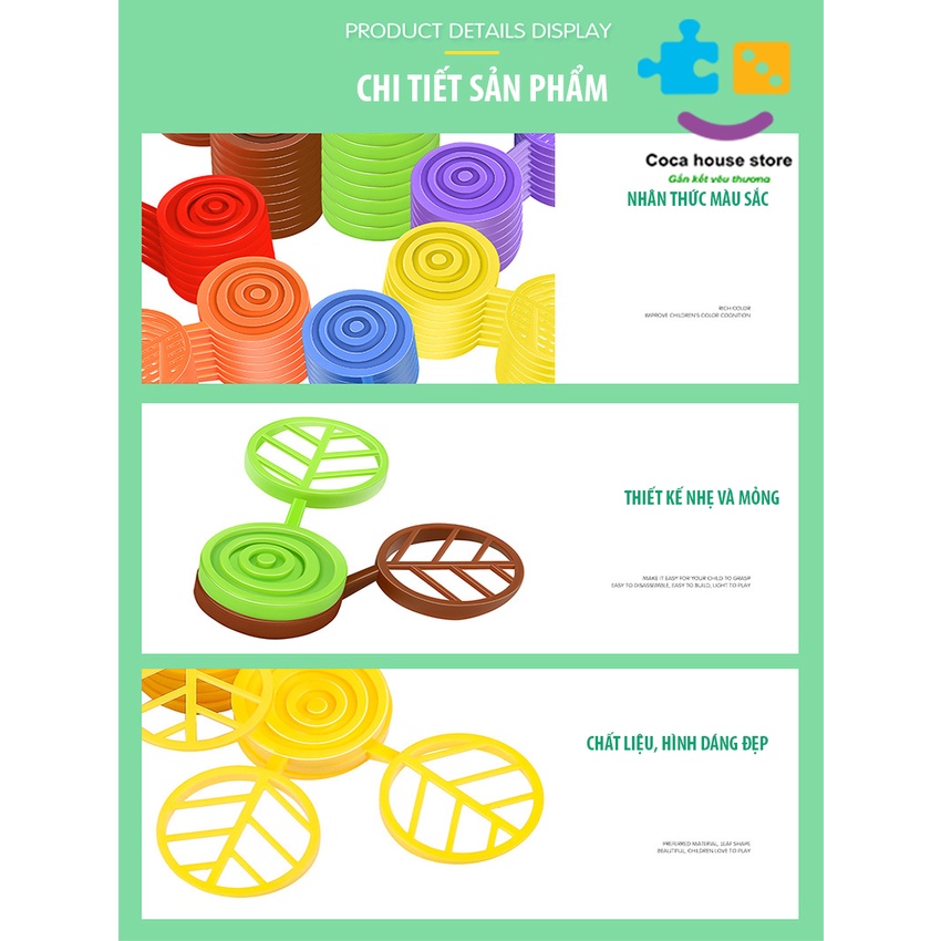 Bộ Đồ Chơi Xếp Hình Cây Cân Bằng Nhiều Màu Sắc Sáng Tạo Cho Bé, Đồ Chơi Giáo Dục Sớm, Đồ Chơi Montessori